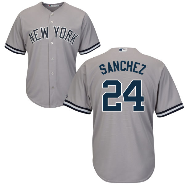 Yankees #24 Gary Sanchez Grey Road Stitched Youth MLB Jersey - Click Image to Close